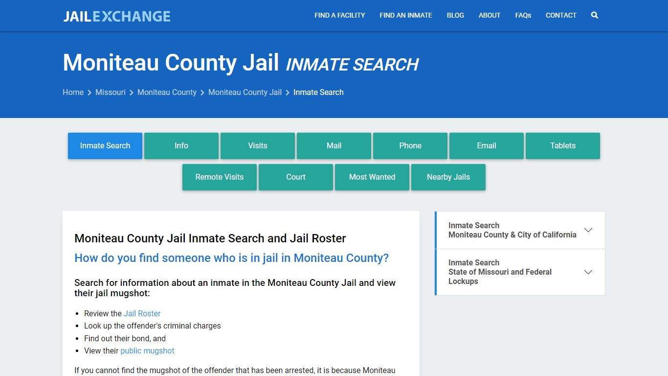 Inmate Search: Roster & Mugshots - Moniteau County Jail, MO